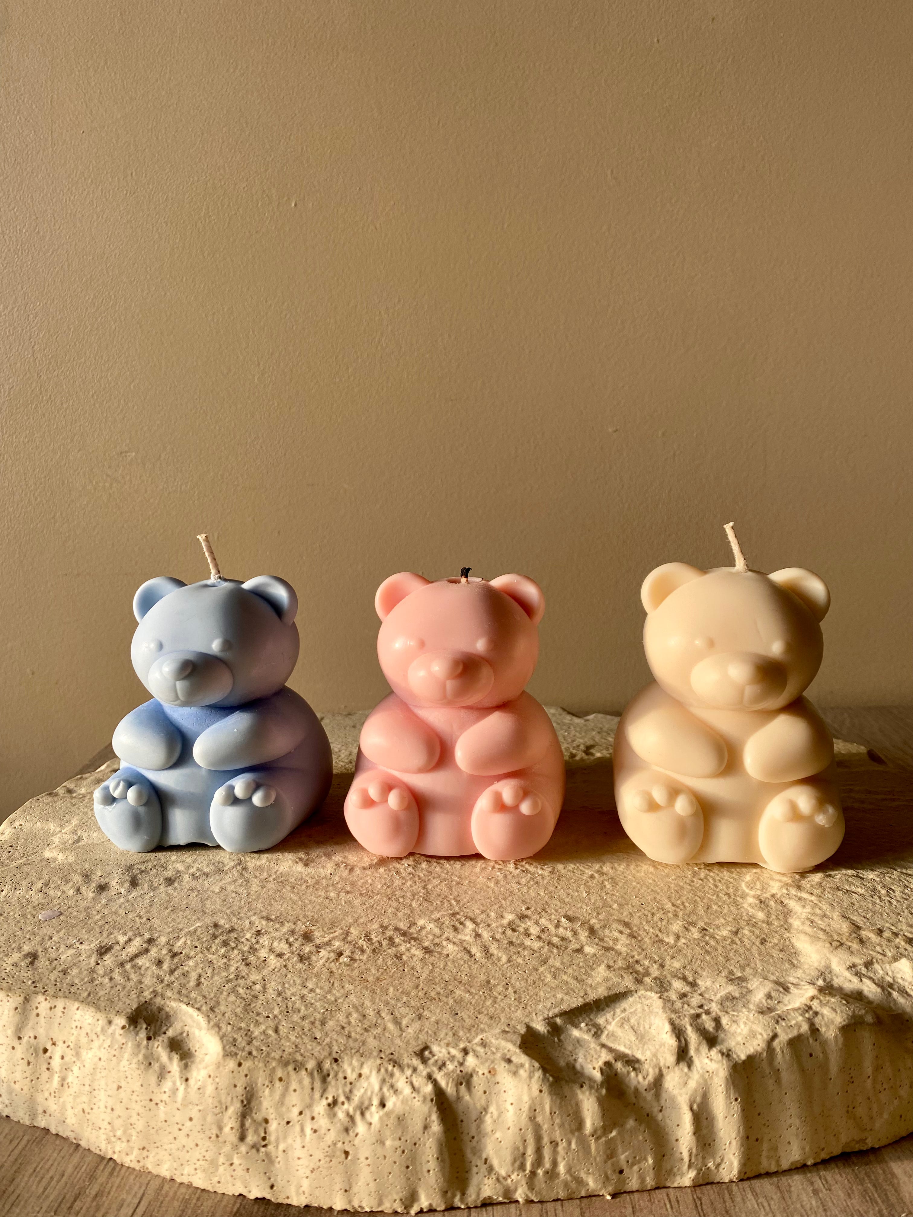 Teddy scented teddy bear candles – Pétale de cire